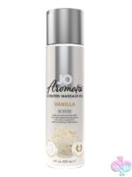 Jo Aromatix Vanilla Massage Oil 4 oz clear bottle by System Jo