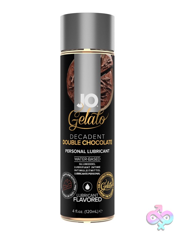 Discreet-Toys-Jo-Gelato-Decadent-Double-Chocolate-Lubricant-4-Oz-Nu-Jo40485 Jo Gelato Decadent Double Chocolate Water-Based Flavored Lubricant 4 Oz Clear Bottle By System Jo