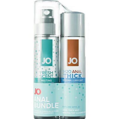 System Jo Anal Thick 4 oz and Misting Toy Cleaner 4 oz bundle in clear bottles by System Jo