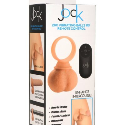 Large orange vibrating silicone cock ring with remote control and weighted balls by Curve Novelties