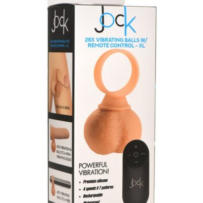 X-large beige vibrating silicone balls with remote control by Curve Novelties