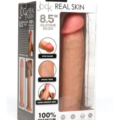 8.5 inch realistic dual-density beige silicone dildo with suction cup base by Curve Novelties