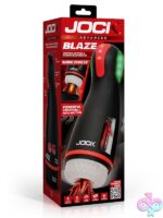 Black vibrating sucking warming masturbator with phone mount and textured silicone tunnel by Curve Novelties