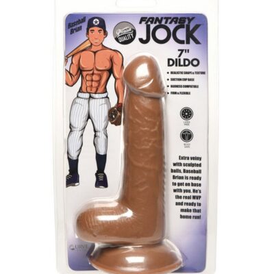 7-inch realistic brown PVC dildo with balls and suction-cup base by Curve Novelties