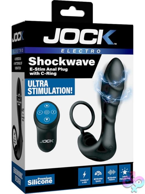 Jock Electro Shockwave E-Stim Anal Plug W/ C-Ring - Image 3