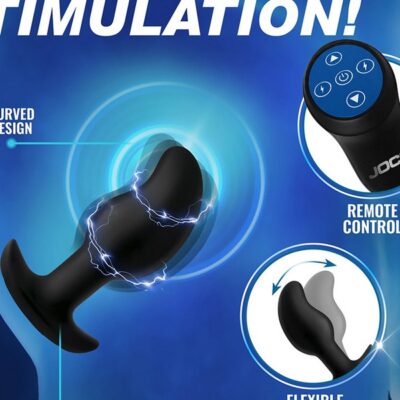curved e-stim prostate plug Jock Electro Volt by Curve Novelties black silicone