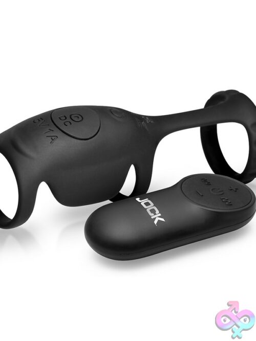 Jock Enhancers Blitz Vibrating Penis Sleeve C-Ring With Remote – Black - Image 2