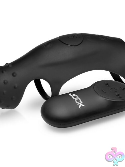 Jock Enhancers Rush Vibrating Penis Sleeve C-Ring With Remote – Black - Image 2