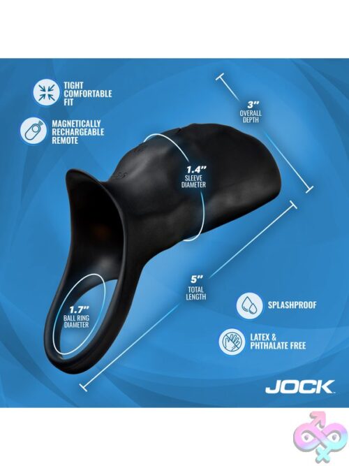 Jock Enhancers Surge Vibrating Penis Sleeve C-Ring With Remote – Black - Image 7
