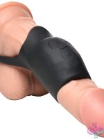 Jock Enhancers Surge Vibrating Penis Sleeve C-Ring with Remote – Black - Image 3