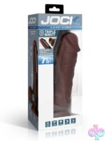 Realistic brown triple density dildo with balls and suction cup base by Curve Novelties