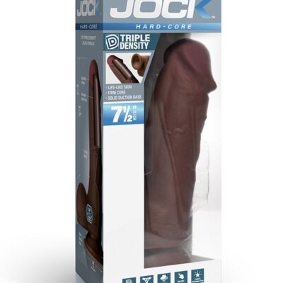 Realistic brown triple density dildo with balls and suction cup base by Curve Novelties