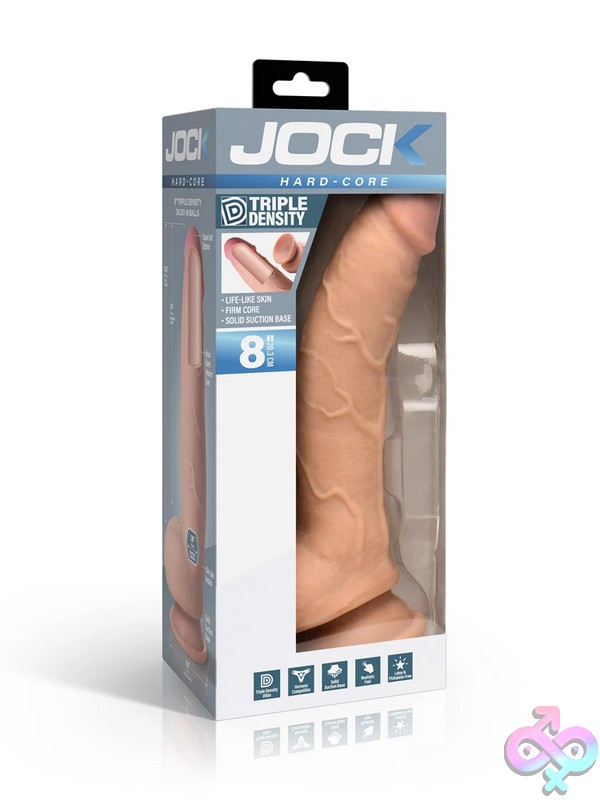 Discreet-Toys-Jock-Hard-Core-8-Triple-Density-Dildo-With-Balls-Nu-Xr-Cn1013 Realistic 8-Inch Triple Density Dildo With Balls In Beige By Curve Novelties
