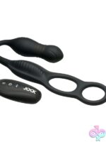 Jock Hyper Thrusting Vibrating Anal Plug with C-Ring – Black - Image 2
