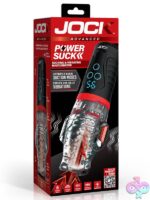 Clear rubber vibrating suction masturbator with LED screen by Curve Novelties