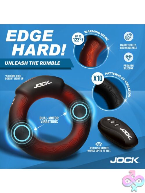 Jock Rumbler 2&Quot; Vibrating &Amp; Warming C-Ring – Black - Image 5