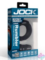Jock Rumbler 2 inch vibrating and warming black silicone c-ring by Curve Novelties
