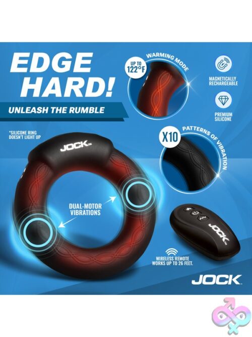 Jock Rumbler Vibrating &Amp; Warming C-Ring – Black - Image 5