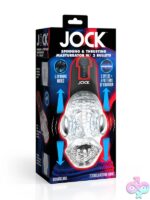 Clear spinning and thrusting masturbator with dual bullet pockets by Curve Novelties