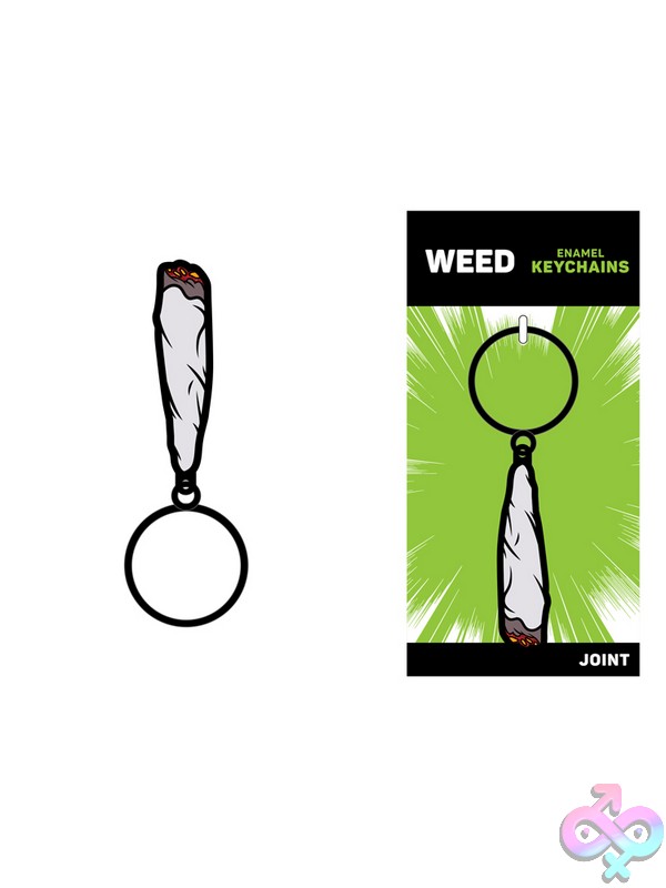 Discreet-Toys-Joint-Key-Chain-Nu-Key-017 White Enamel Joint Keychain In Metal By Wood Rocket