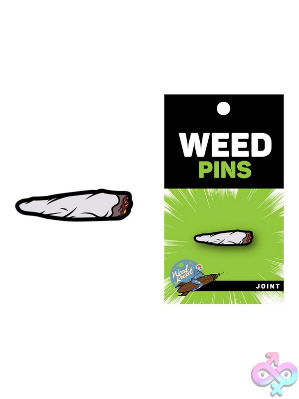 Discreet-Toys-Joint-Pin-Nu-Epw-003 White Metal Soft Enamel Rolled Joint Lapel Pin With Red Glitter Cherry Tip By Wood Rocket