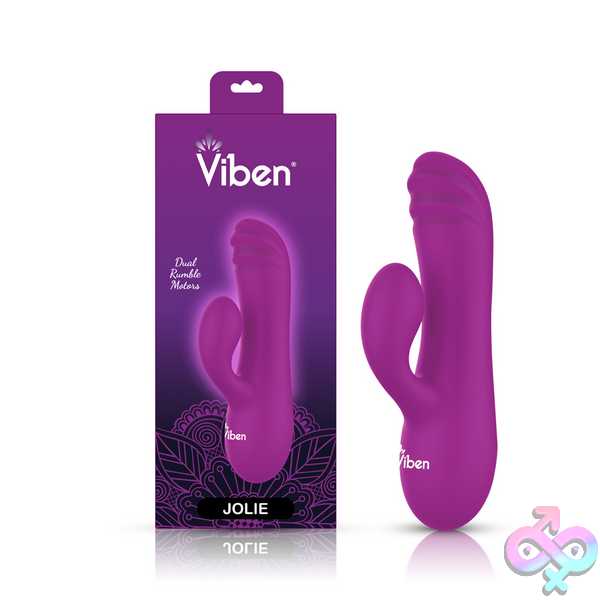 Discreet-Toys-Jolie-Mini-Pleasure-Ridges-Rabbit-Vibe-Berry-Vb-75028 Jolie Mini Pleasure Ridges Rabbit Vibe - Berry - Image 1
