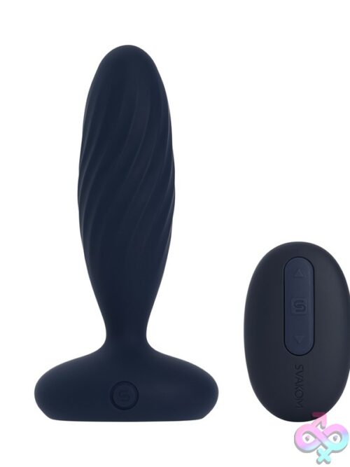 Jordan Thrusting Vibrating Anal Plug – Navy Blue By Svakom - Image 2