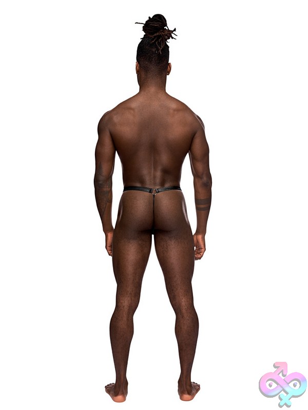 Discreet-Toys-Jouster-Black-L-Xl-Nu-Pak120Stlx-1 Jouster G-Thong With Contour Pouch &Amp;Amp; Studded Leather-Look - Image 1