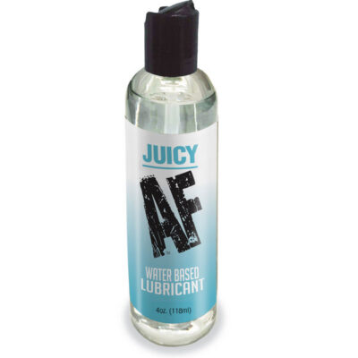 Juicy AF Water Based Lubricant by Little Genie flip-cap bottle