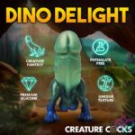 Jurassic Cock Dinosaur Silicone Dildo - Green/blue - Image 2