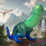 Jurassic Cock Dinosaur Silicone Dildo - Green/blue - Image 7