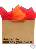 Just Smile And Say You Love It Large Gift Bag – Red - Image 2