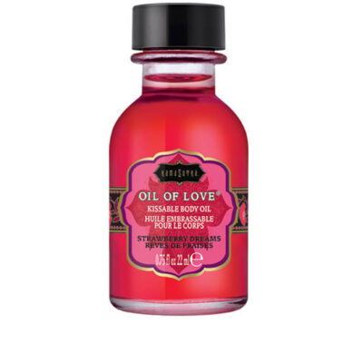 Oil of Love Strawberry Dreams kissable warming foreplay oil by Kama Sutra 22ml glass bottle
