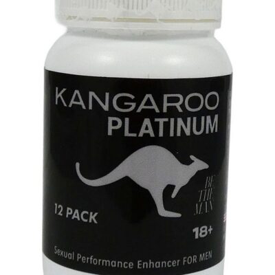 Kangaroo Platinum 12-count white supplement bottle by Kangaroo