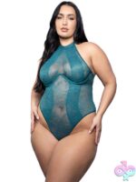 Dark Teal Lace Teddy 3X4X Kasmira Halter by Fantasy Lingerie
