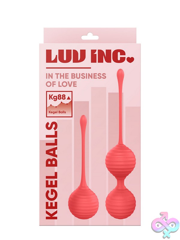 Discreet-Toys-Kegel-Balls-Set-Coral-Nu-Ll-7210-15 Coral Ribbed Silicone Kegel Ball Training Set With Escalating Weights By Luv Inc