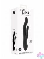 Bendable black rabbit-style vibrator with dual motors by Shots Toys