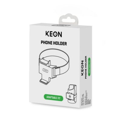 Black hands-free phone holder accessory for the Keon Automatic Masturbator by Kiiroo