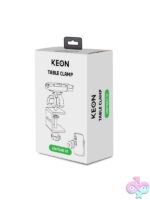 Adjustable black metal table clamp accessory for Keon Automatic Masturbator by Kiiroo