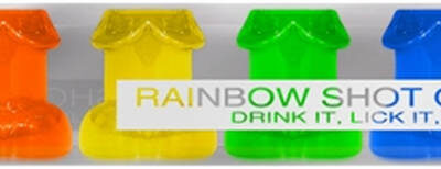 Rainbow Shot Glass Set by Kheper Games — 6 colorful penis-shaped shooters