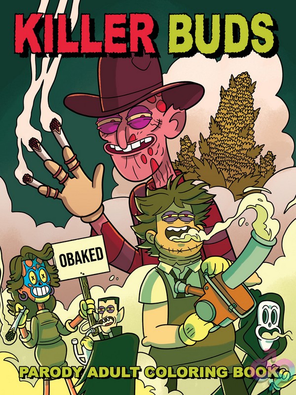 Discreet-Toys-Killer-Buds-Coloring-Book-Nu-Cb-031 Killer Buds Weed Horror Coloring Book With Black-And-White Villain Illustrations By Wood Rocket