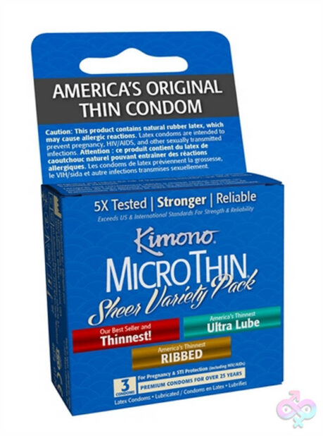 Kimono Microthin Sheer Variety Pack 3-pack by Kimono Condoms ultra-thin latex condoms
