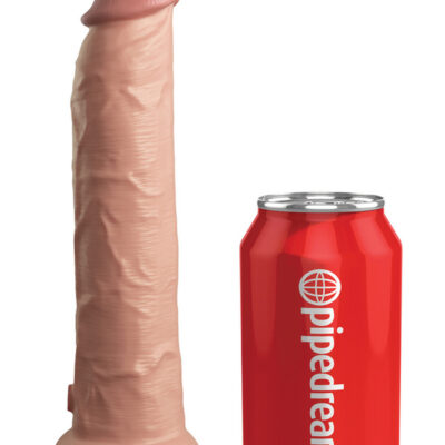 9 inch vibrating silicone dual density cock with remote King Cock Elite by Pipedream