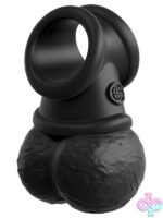 King Cock Elite The Crown Jewels Vibrating Dual Density C-Ring in Black - Image 2