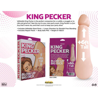 King Pecker 6 Foot Giant Inflatable Penis by Hott Products — 72-inch bachelorette party novelty