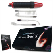Kinklab Sex Toys - Neon Wand Electrosex Kit - Red and Black Handle  Red Electrode