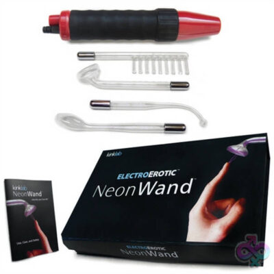 Electrosex Kit Red and Black Handle Red Electrode by Kinklab with 4 glass attachments