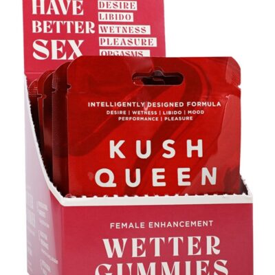 Kush Queen Wetter Female Enhancement Gummies 10-count display by Doc Johnson