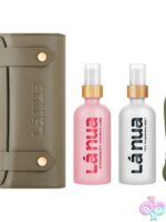 La Nua Strawberry Coconut Gift Set with green silicone Ultra Bullet, lubricant and toy cleaner by La Nua