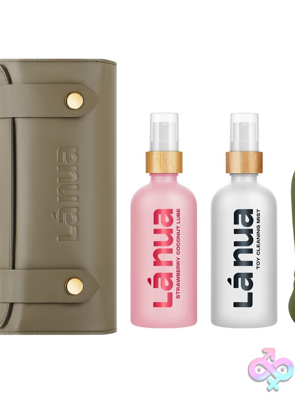 Discreet-Toys-La-Nua-Gift-Bag-2-Nu-Ln-Gb-Sc La Nua Strawberry Coconut Gift Set With Green Silicone Ultra Bullet, Lubricant And Toy Cleaner By La Nua